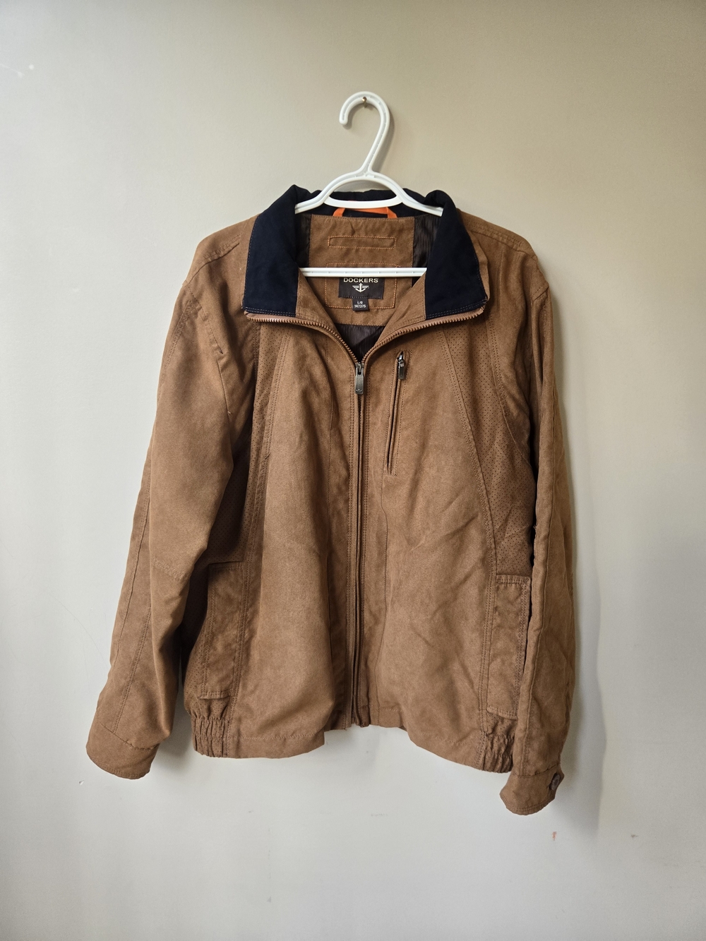 Dockers Faux‑Suede Bomber Jacket – Men’s Large